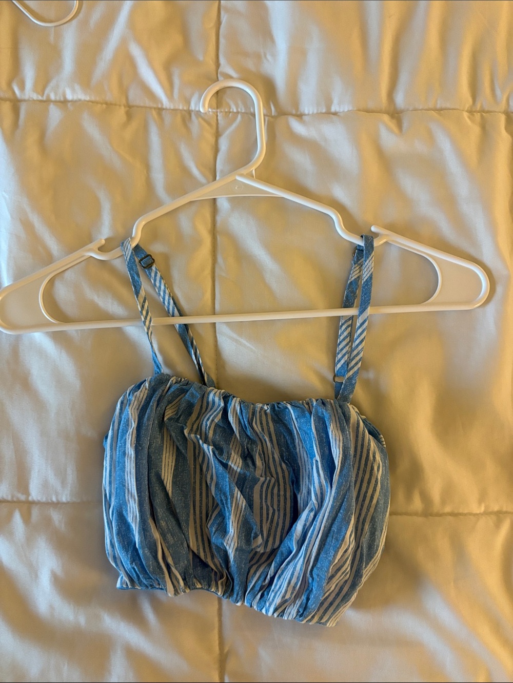 wild fable Blue and White Striped Cropped Tank